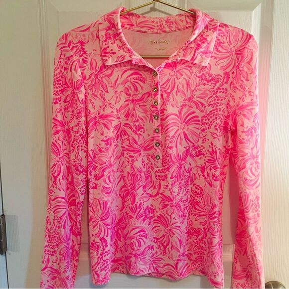 Lilly Pulitzer Pink Botanical Button Down Shirt - Picture 3 of 5